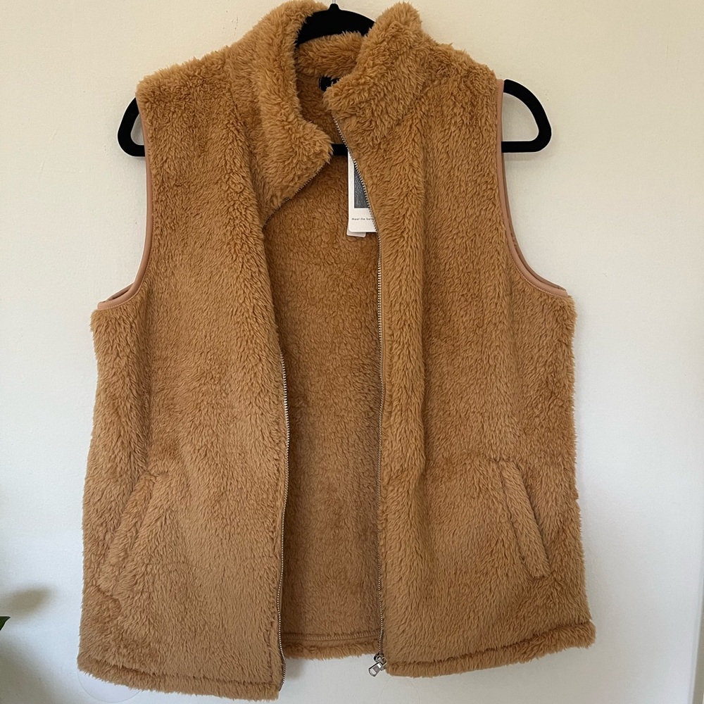 Cozy Tan Sherpa Vest